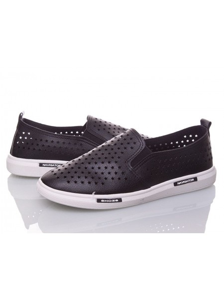 Женские слипоны Navigator черные, 36-41р. 