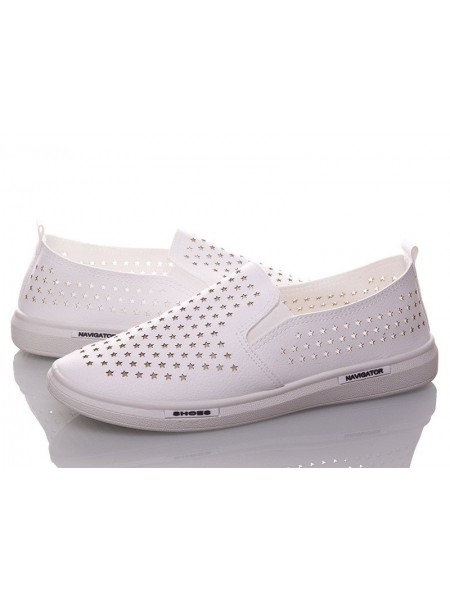 Женские слипоны Navigator белые, 36-41р. 