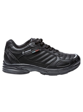 Кожаные кроссовки Restime Running черные на пене