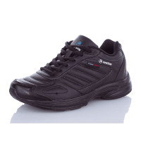 Кожаные кроссовки Restime Running черные на пене