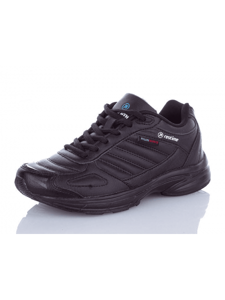 Кожаные кроссовки Restime Running черные на пене