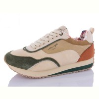 Стильные кожаные кроссовки Restime Casual бежевые 