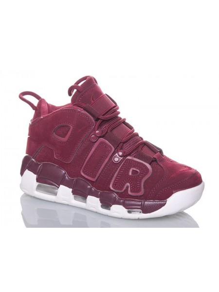 Модные кроссовки Air More Uptempo женские бордовые